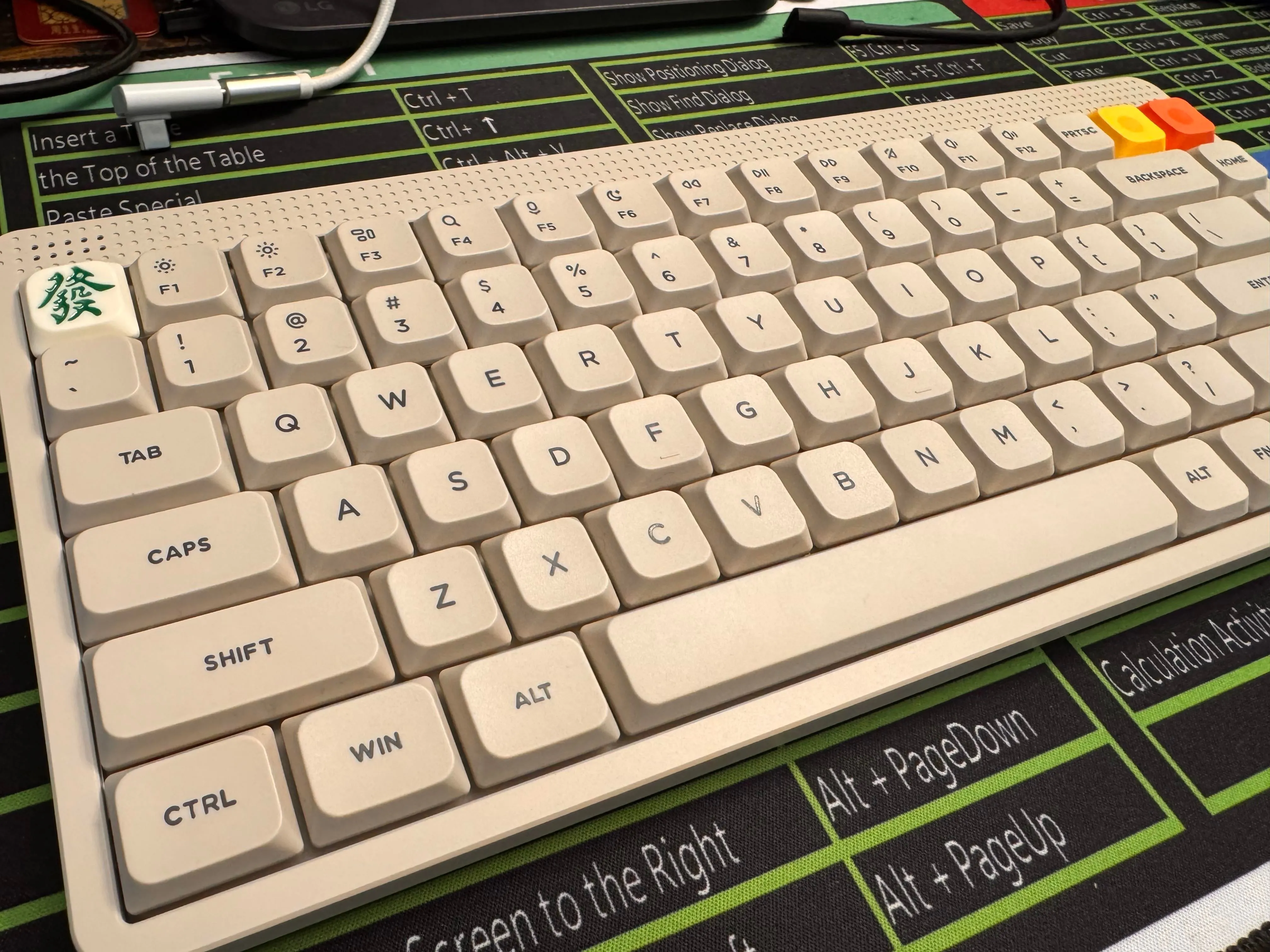 JWAプロファイルキーキャップを装着した様子