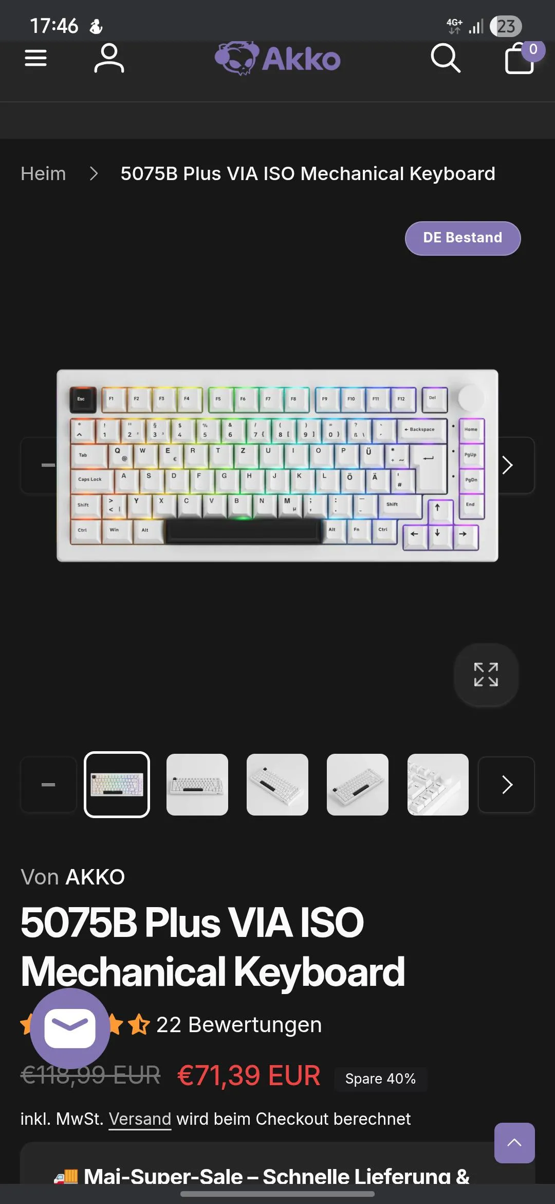 75%キーボードの構成イメージ