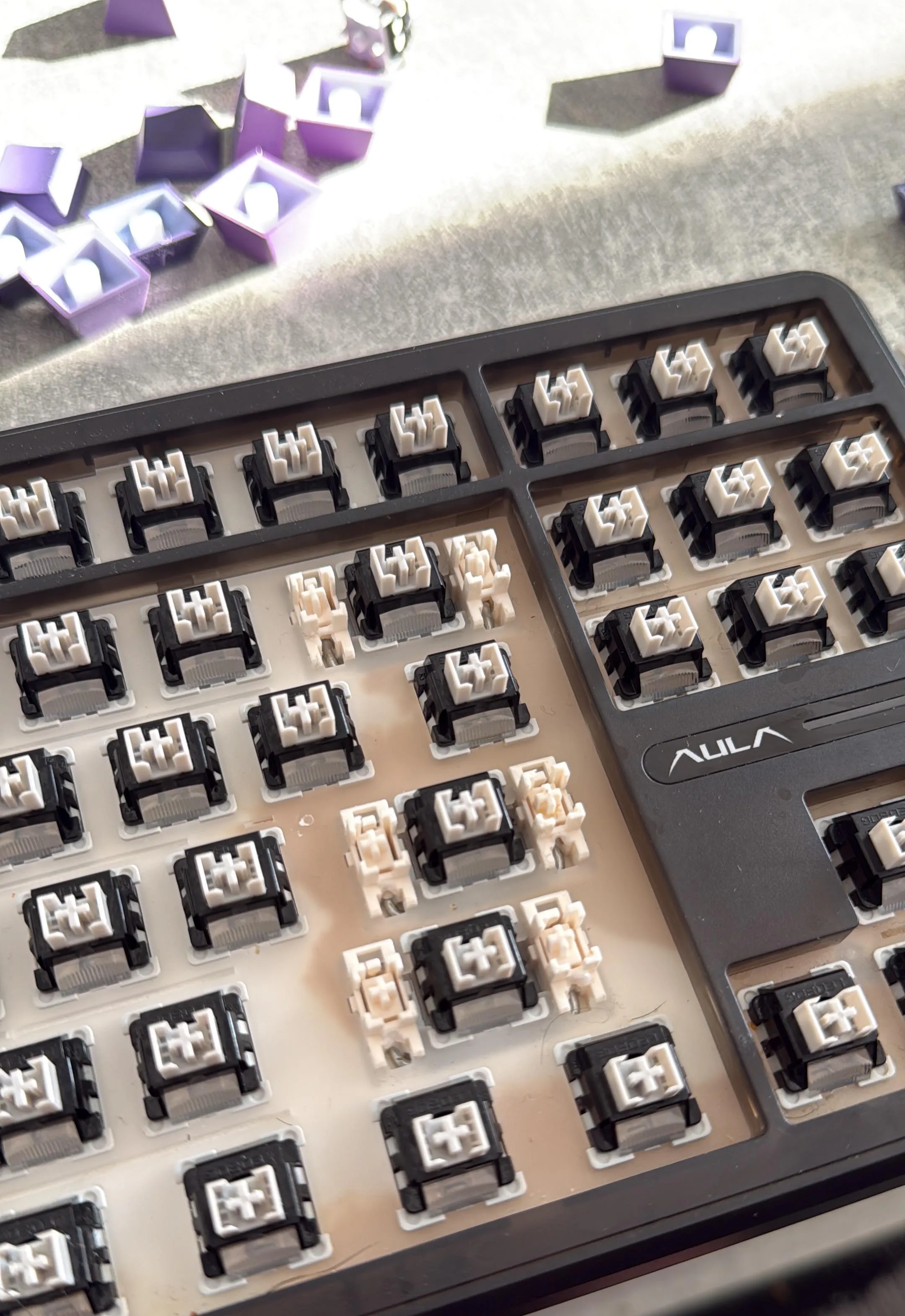 お茶をこぼしたキーボードの様子