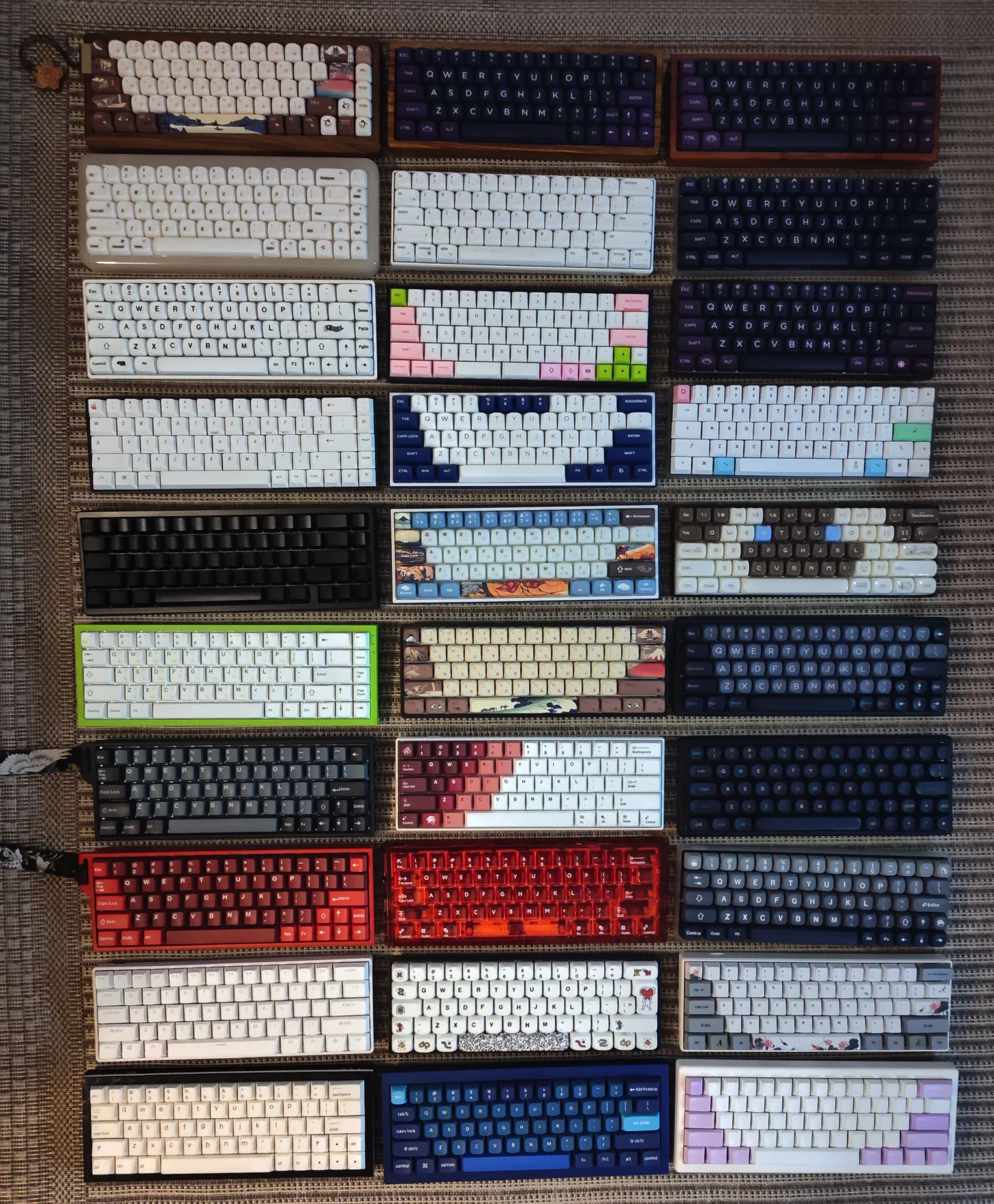 60%と65%のキーボードレイアウト比較