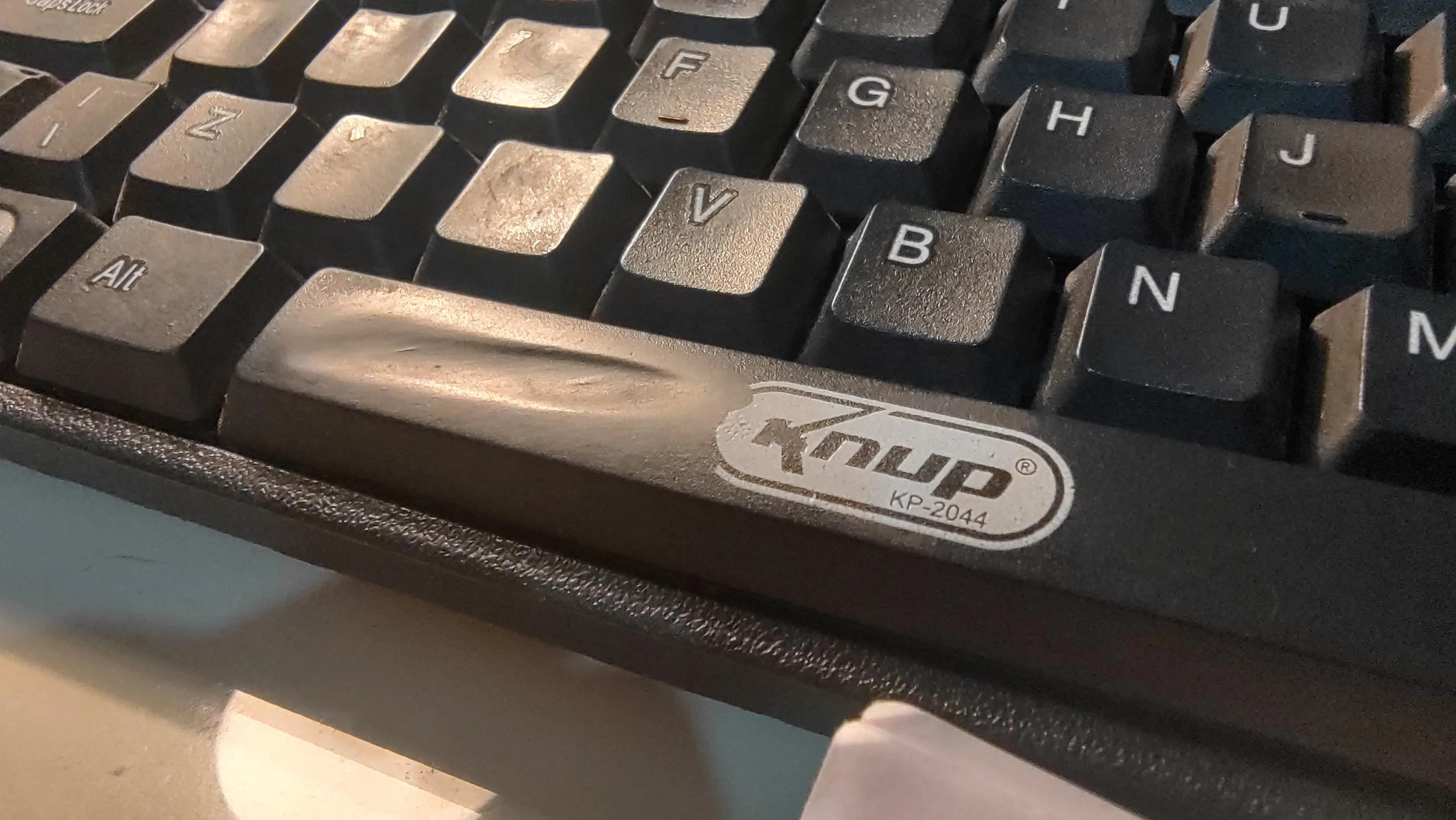 Wキーの激しい摩耗
