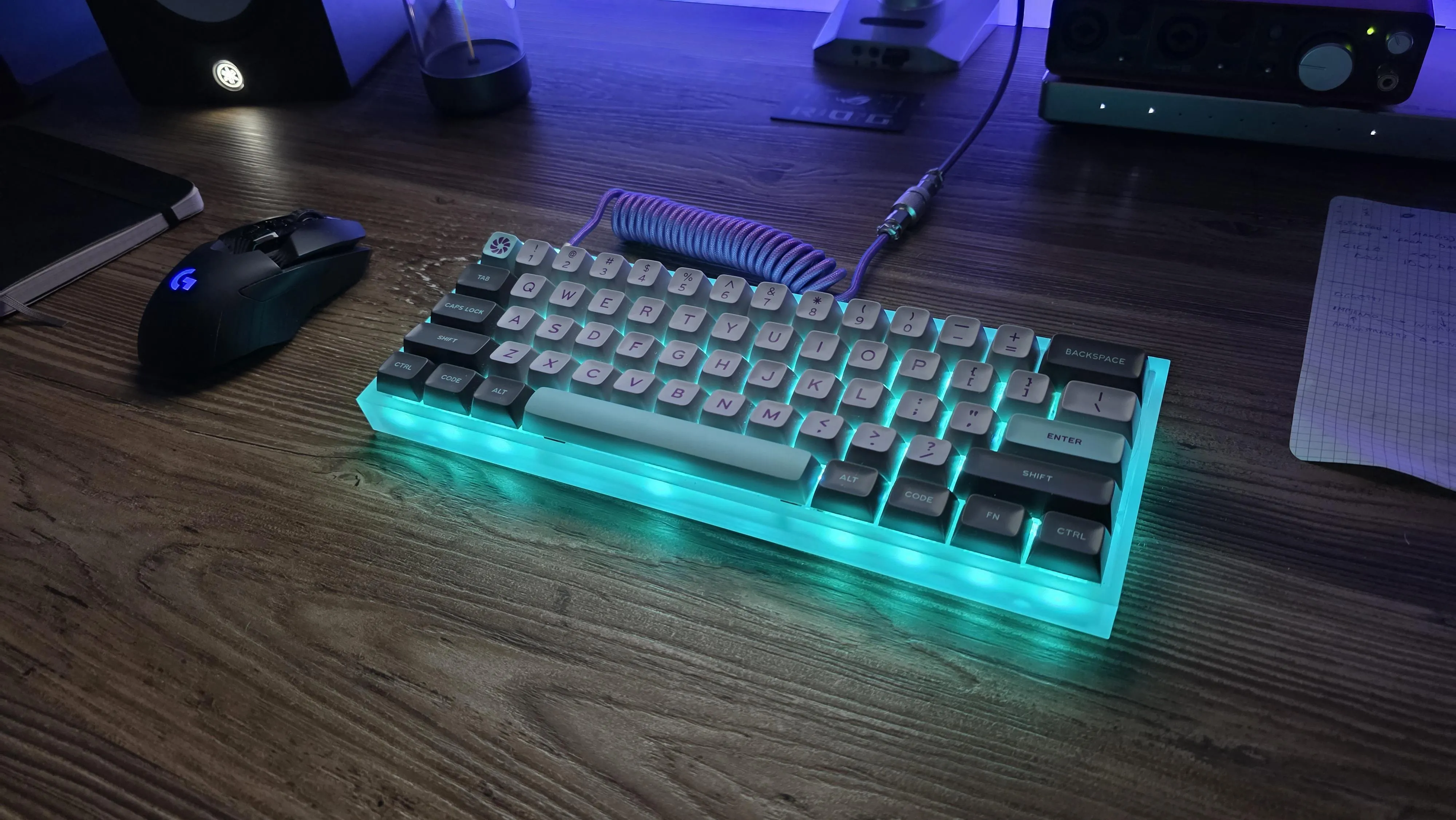 完成したカスタムキーボード