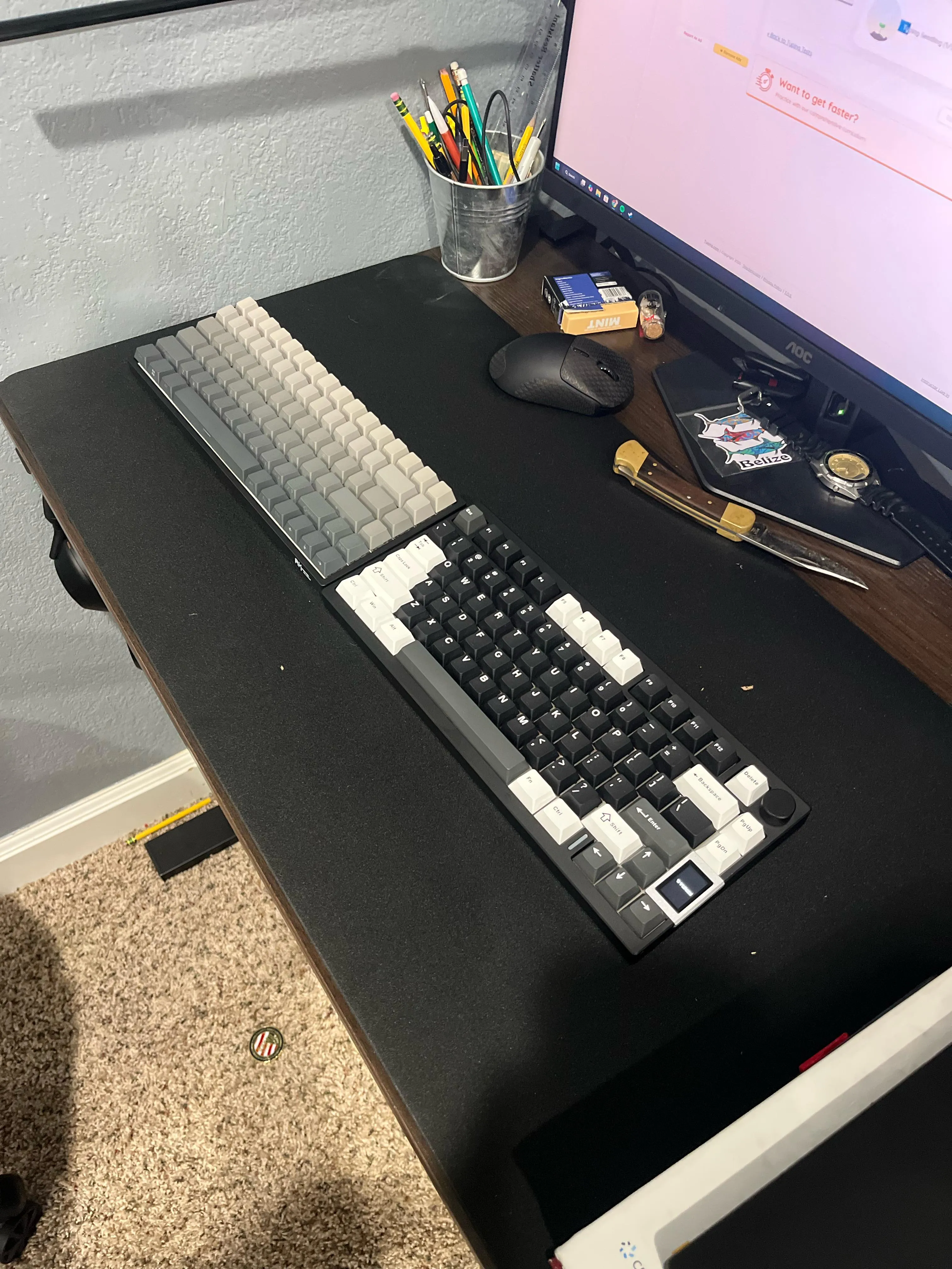 RK84と新しく届いたキーボードの比較