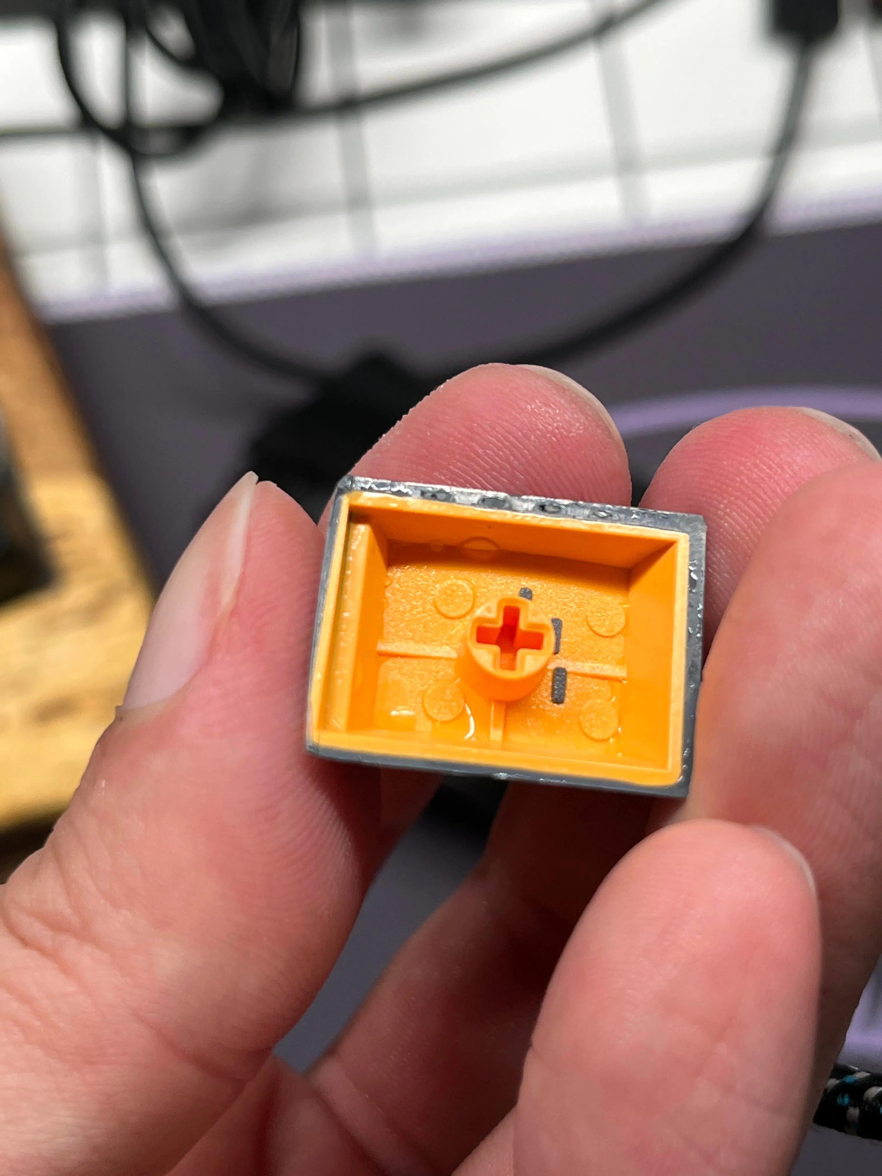 加工後のキーキャップ