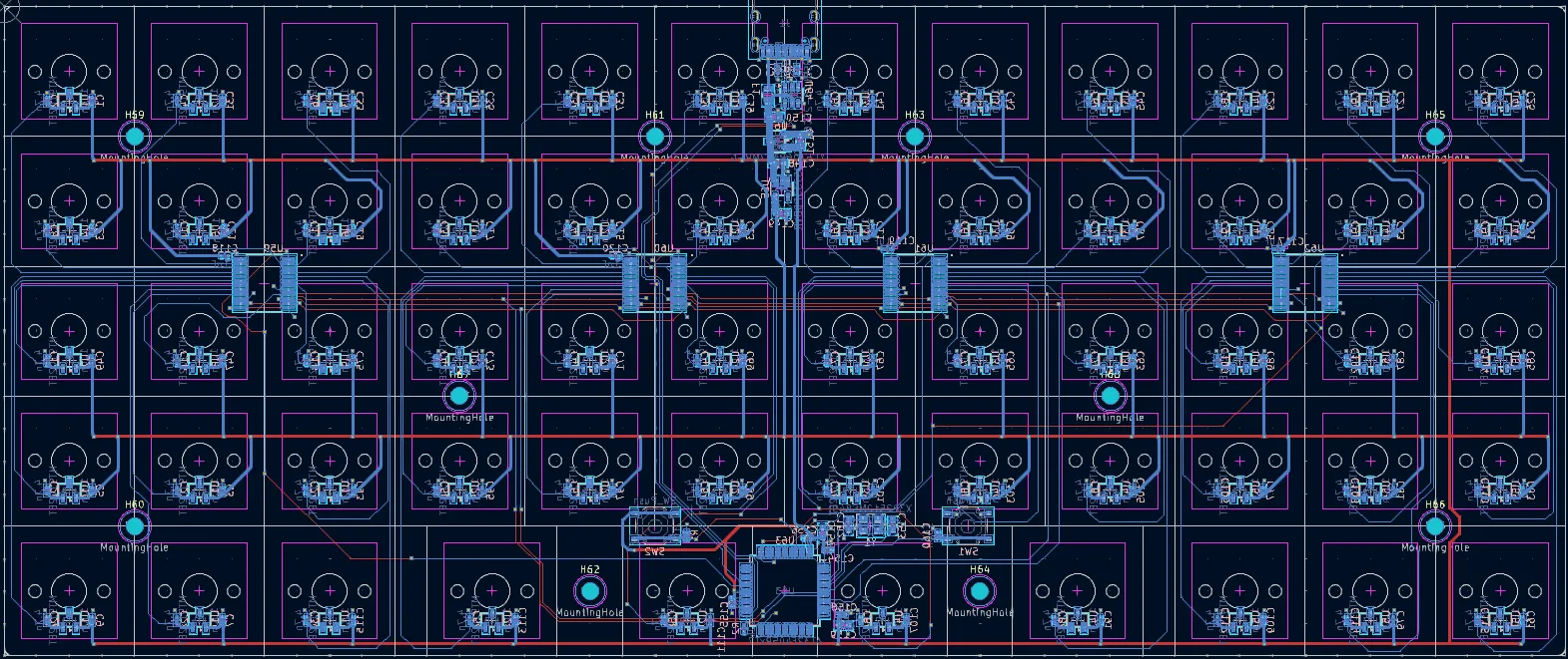 完成したキーボードの別アングル